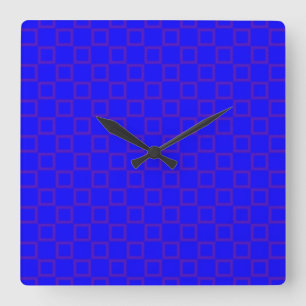 Horloge Carrée Classical blue and purple Wall Clock
