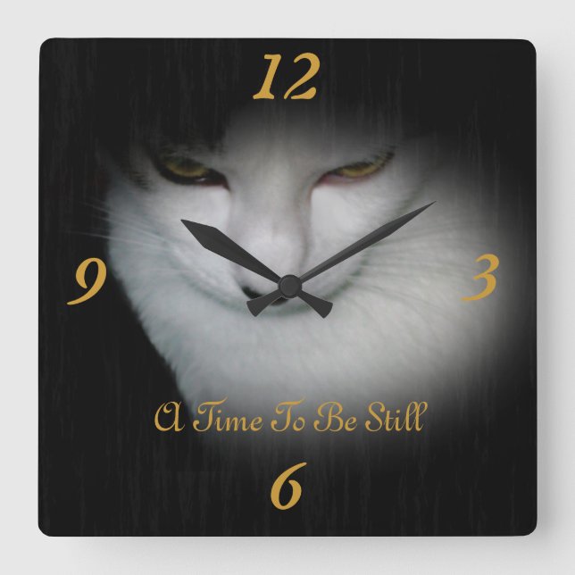 Horloge Carrée Classy Kitty Wall Clock ! (Recto)