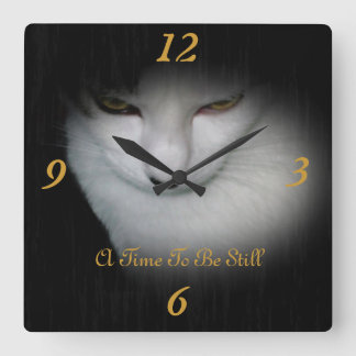 Horloge Carrée Classy Kitty Wall Clock !
