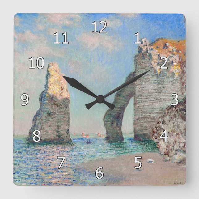 Horloge Carrée Claude Monet - Falaises à Etretat (Recto)