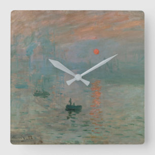 Horloge Carrée Claude Monet Impression Soleil levant (soleil leva
