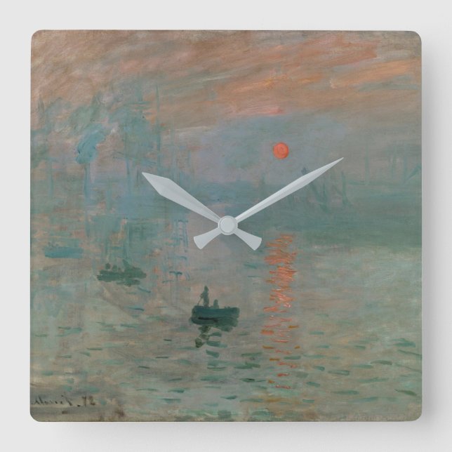 Horloge Carrée Claude Monet Impression Soleil levant (soleil leva (Recto)