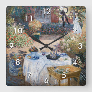 Horloge Carrée Claude Monet - Le déjeuner, panneau décoratif