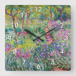 Horloge Carrée Claude Monet - Le jardin d'Iris à Giverny