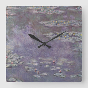 Horloge Carrée Claude Monet - Lys d'eau