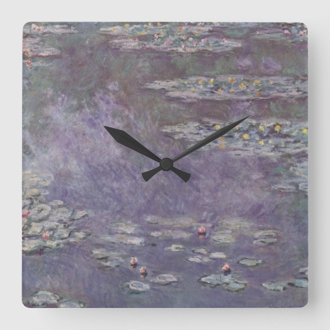 Horloge Carrée Claude Monet - Lys d'eau (Recto)