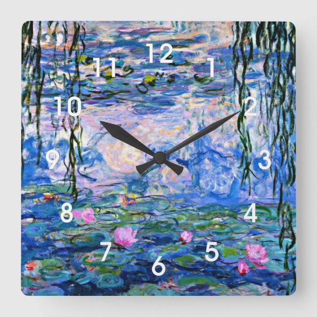 Horloge Carrée Claude Monet - Nymphéas, 1919, (Recto)