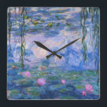 Horloge Carrée Claude Monet - Nymphes d'eau<br><div class="desc">Claude Monet - Nymphes d'eau</div>