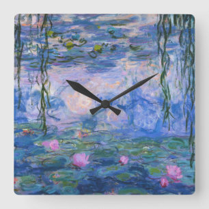 Horloge Carrée Claude Monet - Nymphes d'eau
