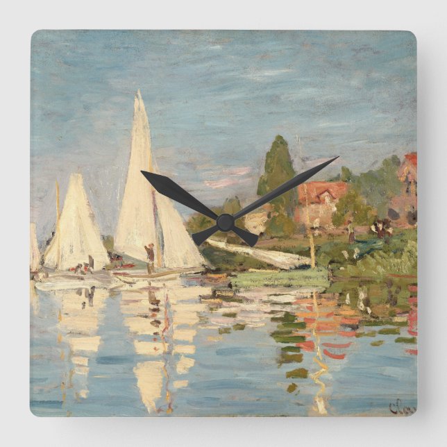 Horloge Carrée Claude Monet | Regatta at Argenteuil, c.1872 (Recto)