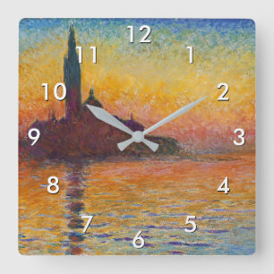 Horloge Carrée Claude Monet - San Giorgio Maggiore au crépuscule