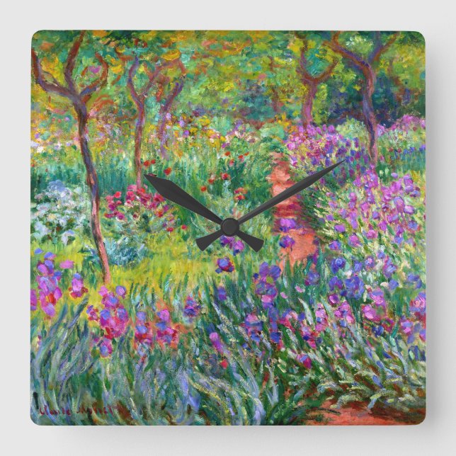 Horloge Carrée Claude Monet : The Iris Garden at Giverny (Recto)