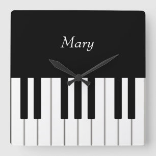 Horloge Carrée Clavier de piano classique Musique personnalisée