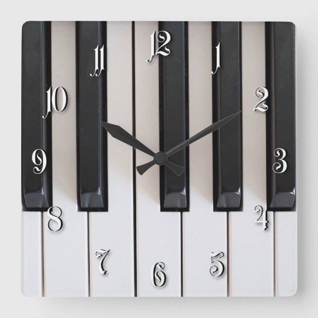 Horloge Carrée Clavier numérique pour piano (Recto)