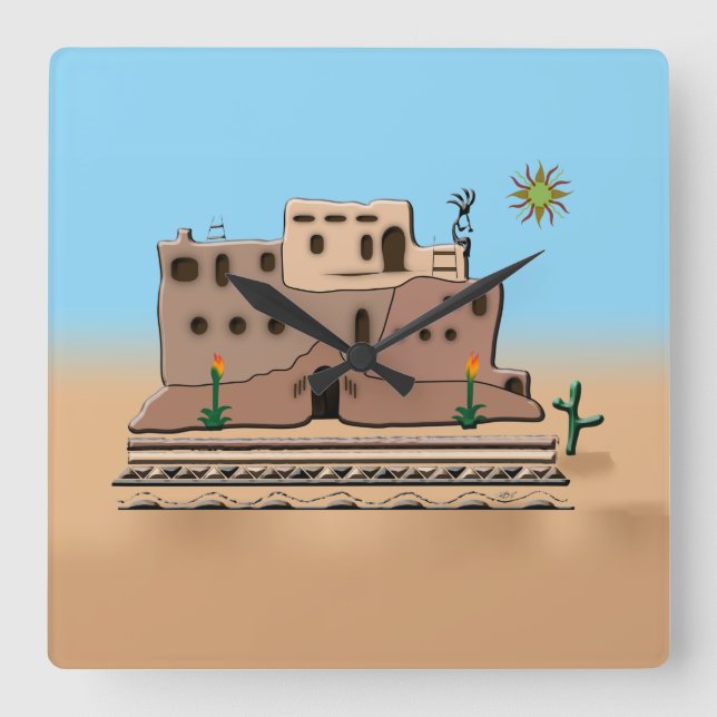 Horloge Carrée Clay House (Recto)