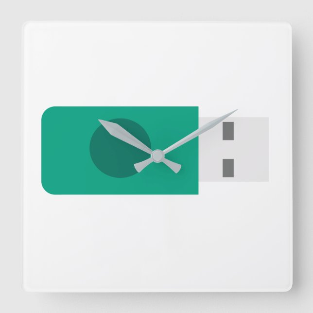Horloge Carrée Clé USB (Recto)