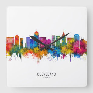 Horloge Carrée Cleveland Ohio Horizon