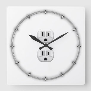 Horloge Carrée Clic électrique de prise pour customiser le déco