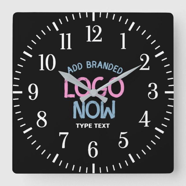 HORLOGE CARRÉE CLIENT SIMPLE CONTEMPORAIN PROPRE NOIR MODE (Recto)