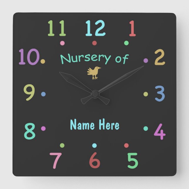 Horloge Carrée Clock Colored Chalk (Recto)