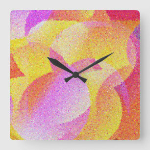 Horloge Carrée Clock Colorful Glass
