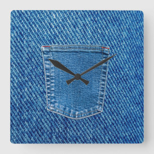 Horloge Carrée Clock de Denim Pocket Western