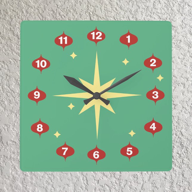 Horloge Carrée Clock de Midcentury (Créateur téléchargé)