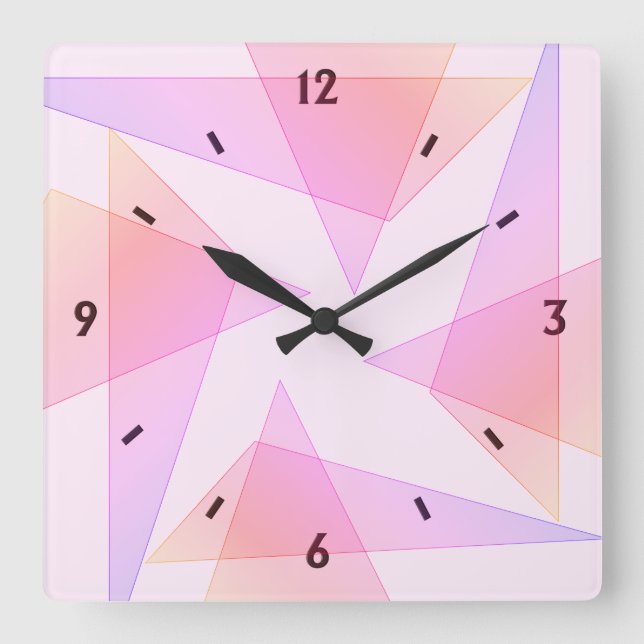 Horloge Carrée Clock de Pastels (Recto)