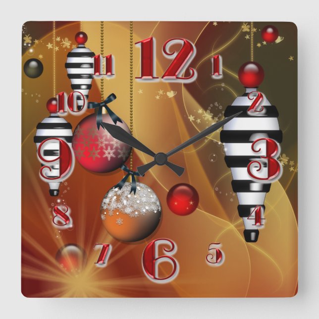 Horloge Carrée Clock de Square Christmas (Recto)