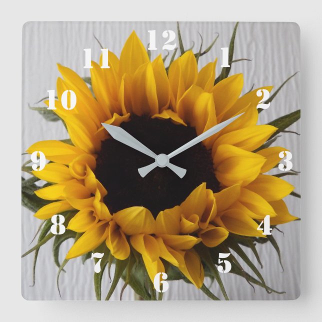 Horloge Carrée Clock de Sunflower (Recto)