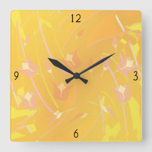 Horloge Carrée Clock de Turkish Poppy Square