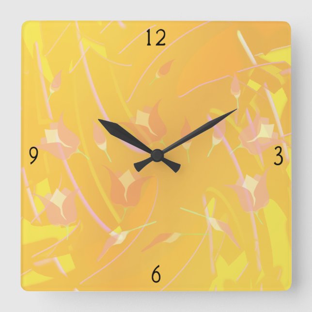 Horloge Carrée Clock de Turkish Poppy Square (Recto)