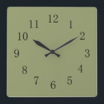 Horloge Carrée Clock de Wall Clock<br><div class="desc">Large square,  lowpriced,  avocado green color wall clock matches your avocado refrigerator and kitchen decor.</div>