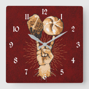 Horloge Carrée Clock de Wall Rock and Roll