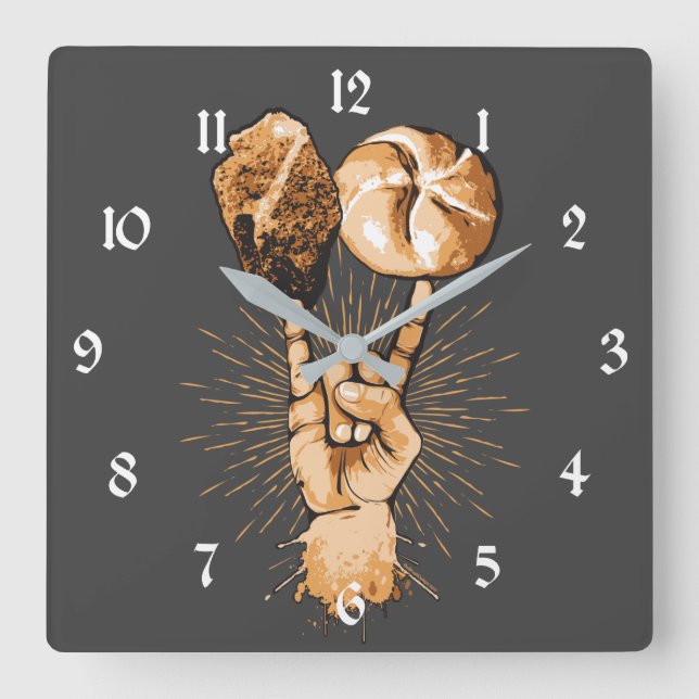 Horloge Carrée Clock de Wall Rock and Roll (Recto)