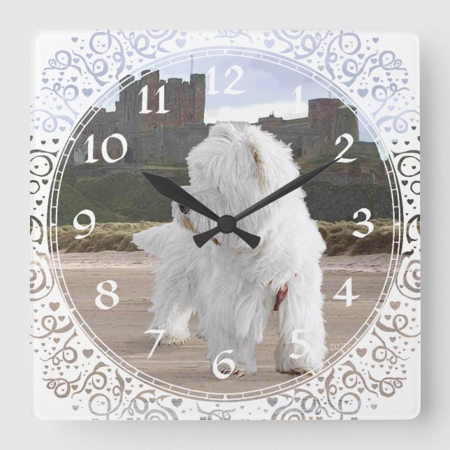 Horloge Carrée Clock de White Terrier (Recto)