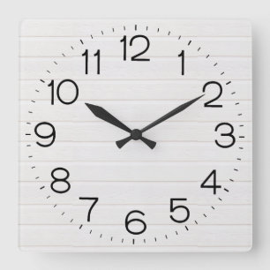 Horloge Carrée Clock de White Wood