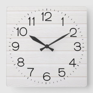 Horloge Carrée Clock de White Wood