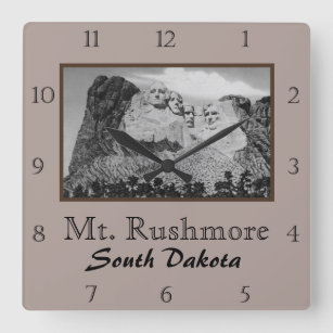 Horloge Carrée Clock du Dakota du Sud de Rushmore
