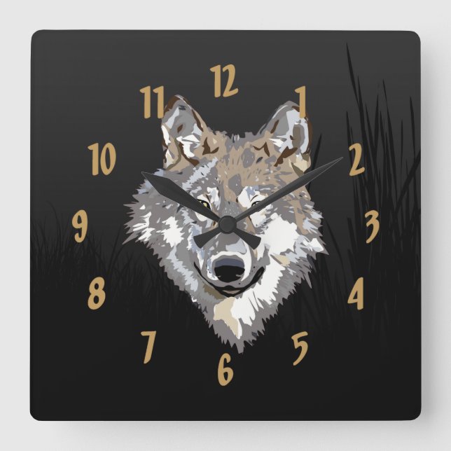 Horloge Carrée Clock Lone Wolf (Recto)
