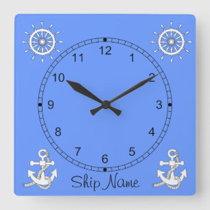 Horloge Carrée Clock - Nautical Theme