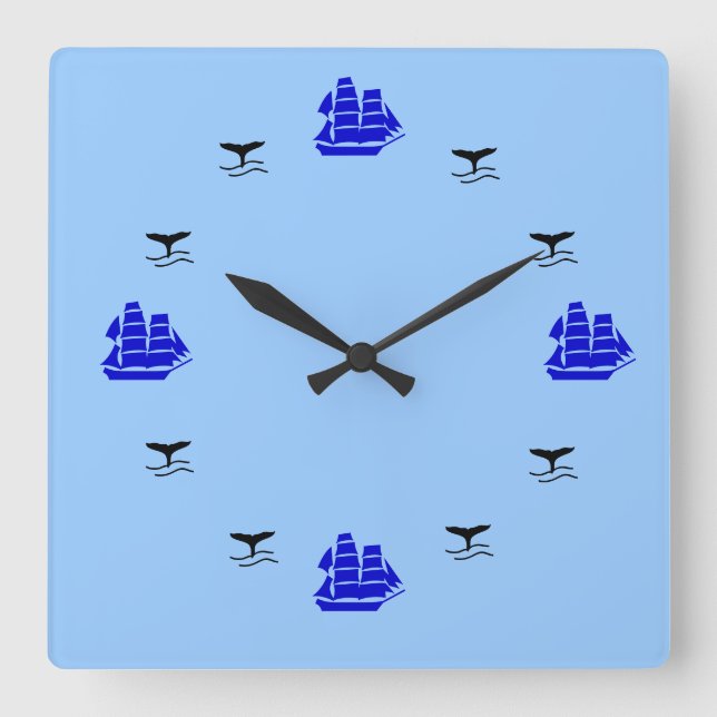 Horloge Carrée Clock - Nautical Time (Recto)