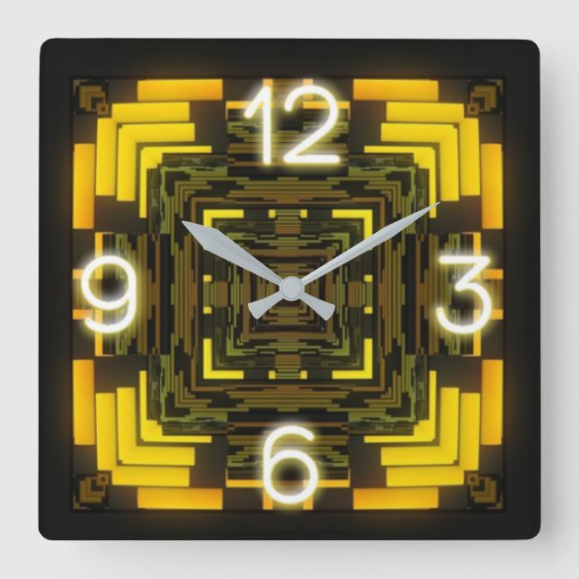 Horloge Carrée Clock Neon Acrylic (Recto)
