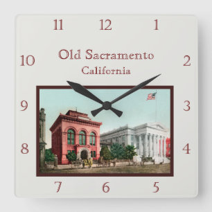 Horloge Carrée Clock Old Sacramento