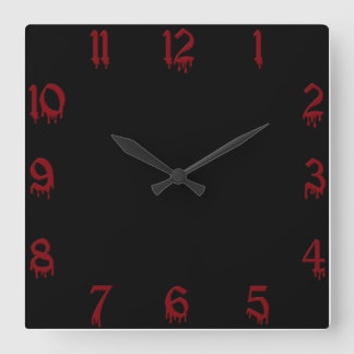 Horloge Carrée Clock Red and Black Square