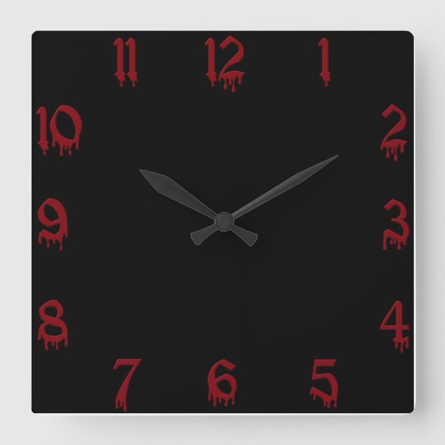 Horloge Carrée Clock Red and Black Square (Recto)