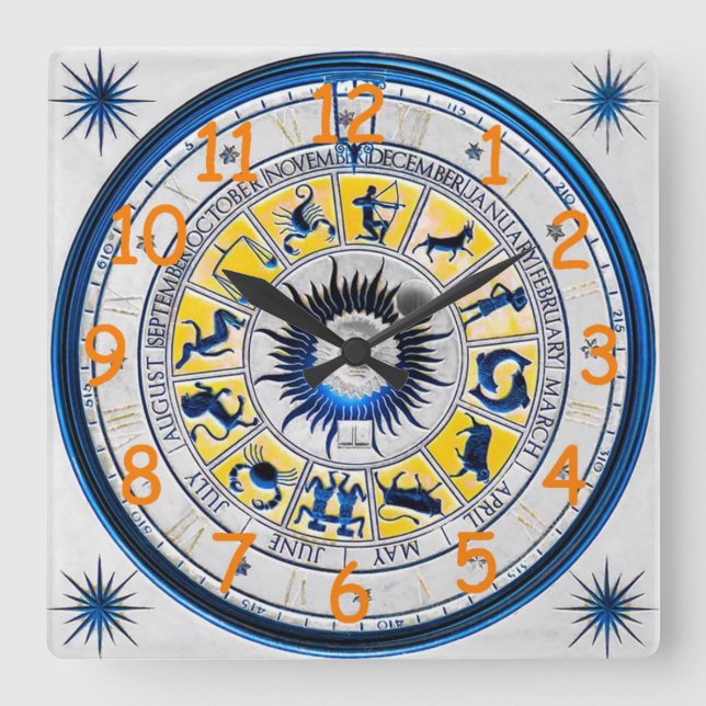 Horloge Carrée Clock Signs (Recto)