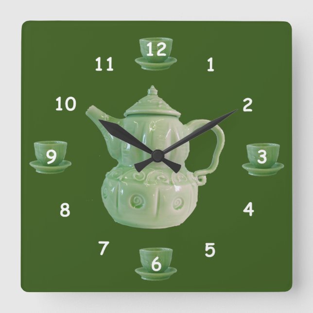Horloge Carrée Clock - Tea Time (Recto)