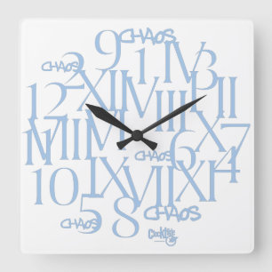 HORLOGE CARRÉE CLOCK TILDE TIME IS CHAOS