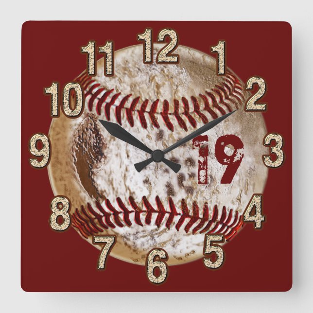 Horloge Carrée Clocks de base-ball du New Jersey (Recto)